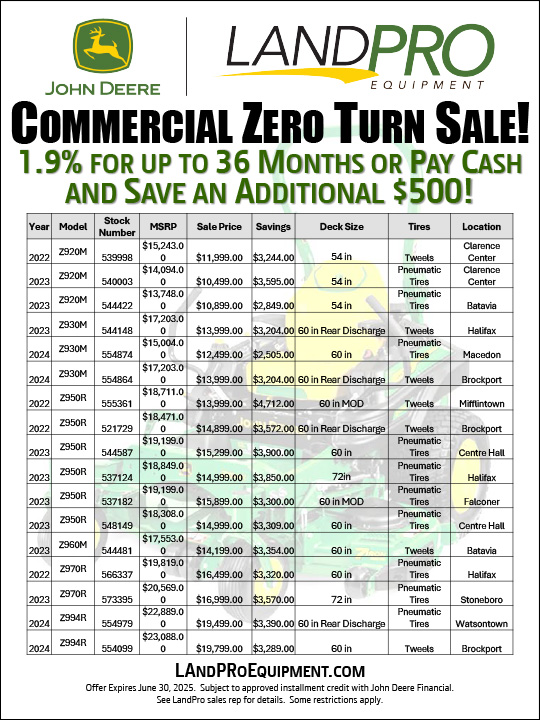 COMMERCIAL ZERO TURN SALE | 