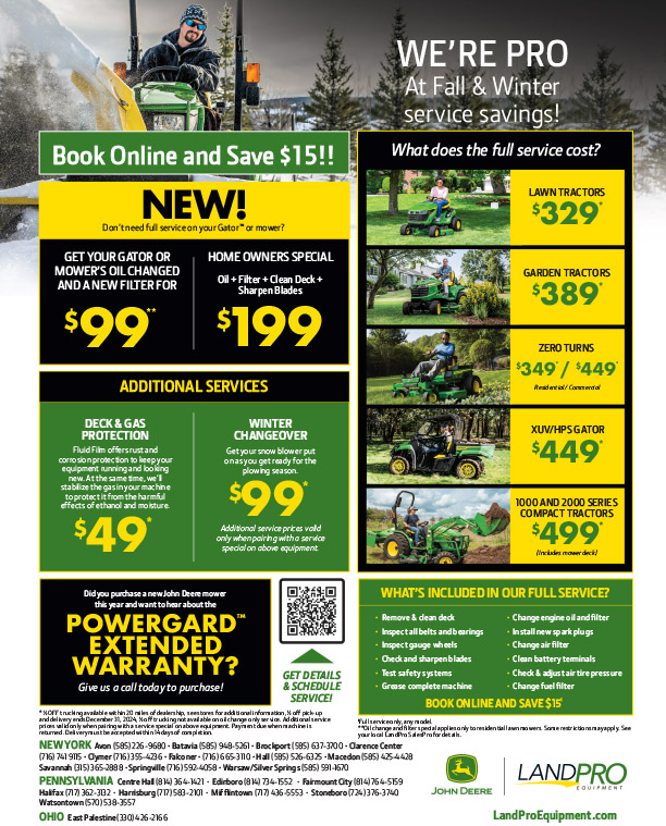 Service Specials at LandPro Equipment NY OH PA