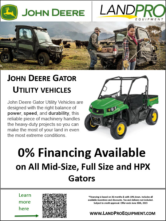 0% Financing Available on All Mid Size, Full Size and HPX Gators | JOHN DEERE GATOR UTILITY VEHICLES