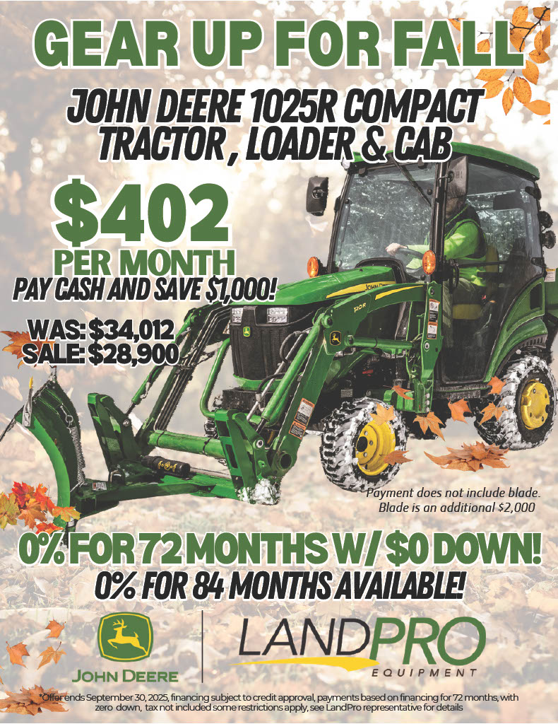 John Deere 1025R Compact Tractor, Loader & Cab | 