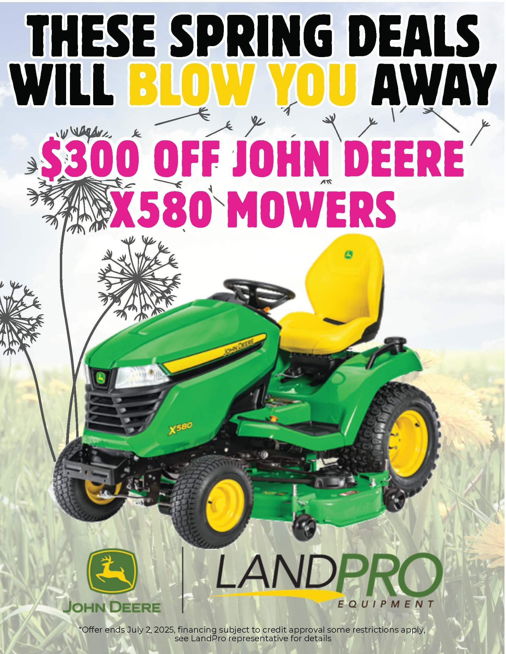 $300 OFF John Deere X580 Mowers | 
