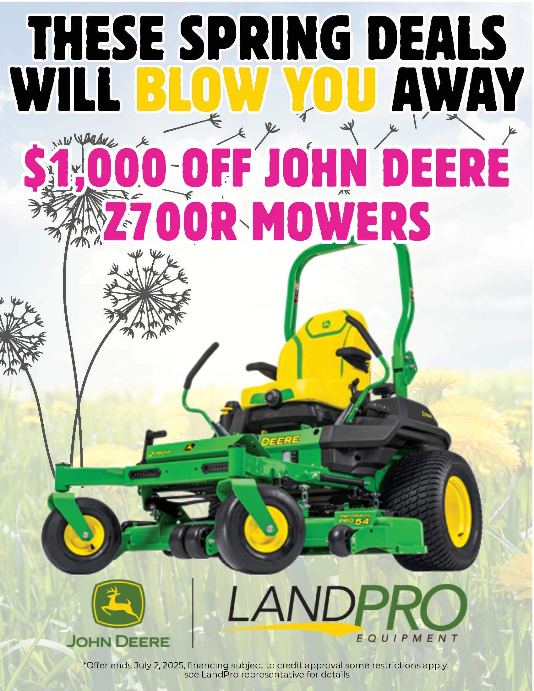 $1,000 OFF John Deere Z700R Mowers | 