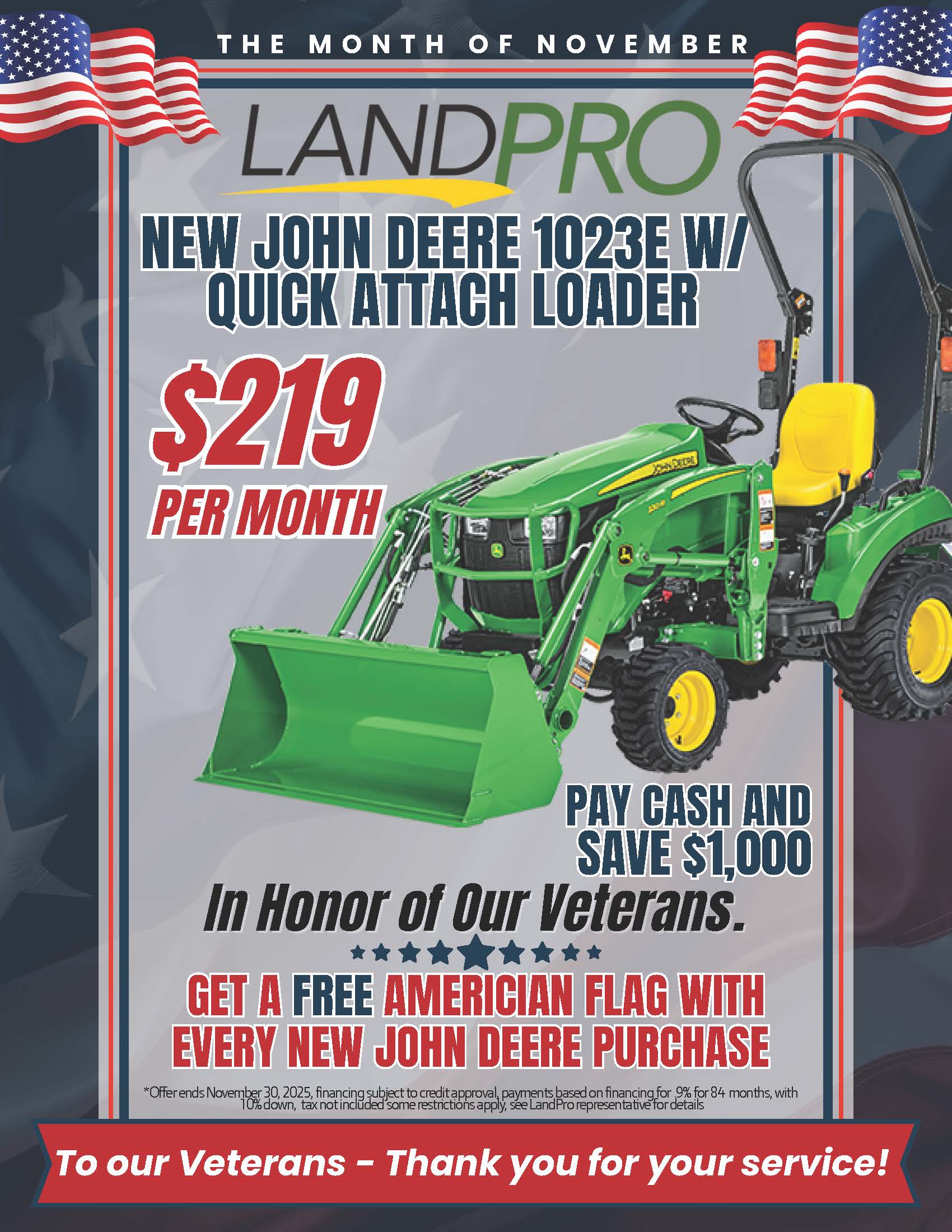 John Deere 1023E w/ Quick attach loader | Pay Cash and Save $1000
