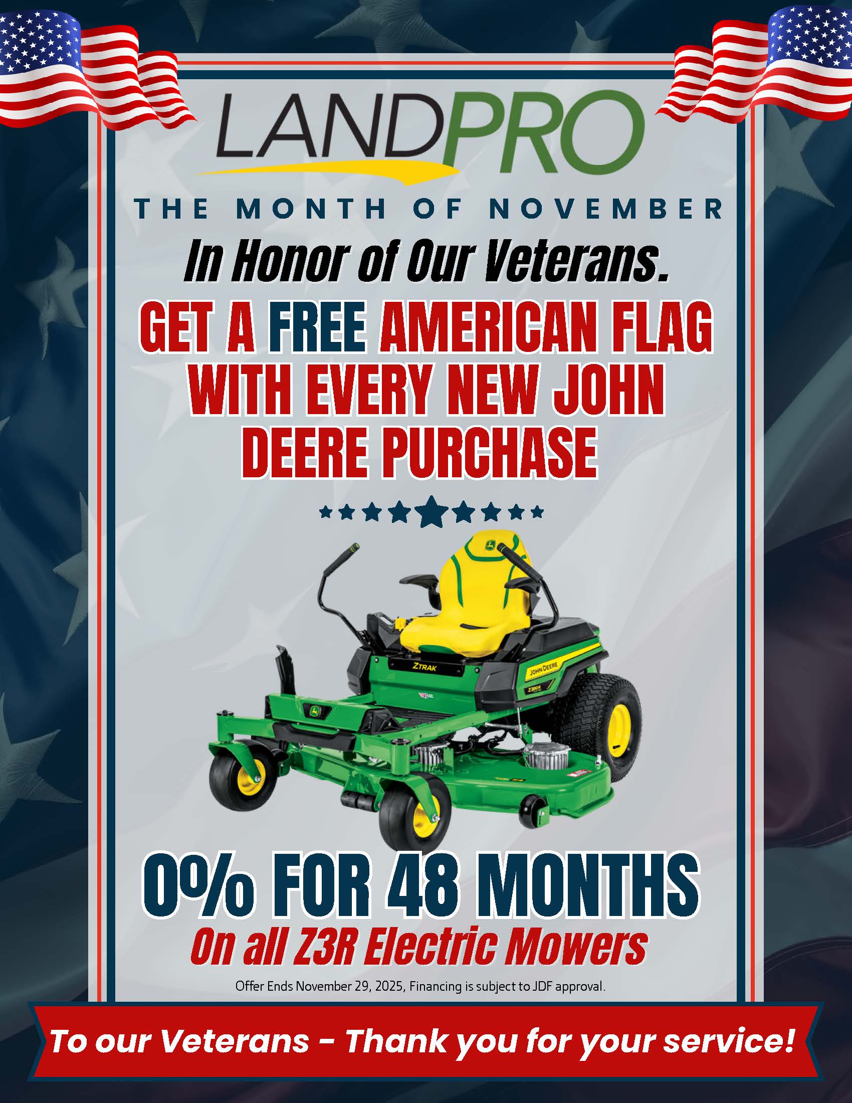 0% For 48 Months | On all z3r electric mowers 0% For 48 Months | On all z3r electric mowers