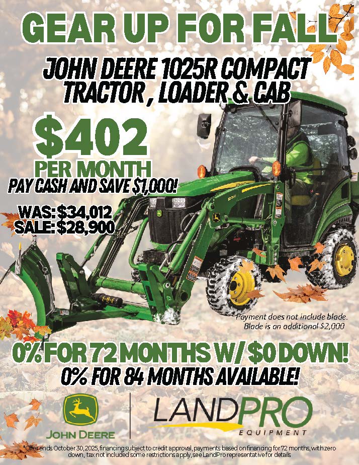 John Deere 1025R TCL Compact Tractor, Loader & Cab | 