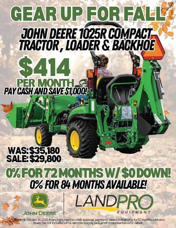 John Deere 1025R TLB Compact Tractor, Loader & Backhoe | 