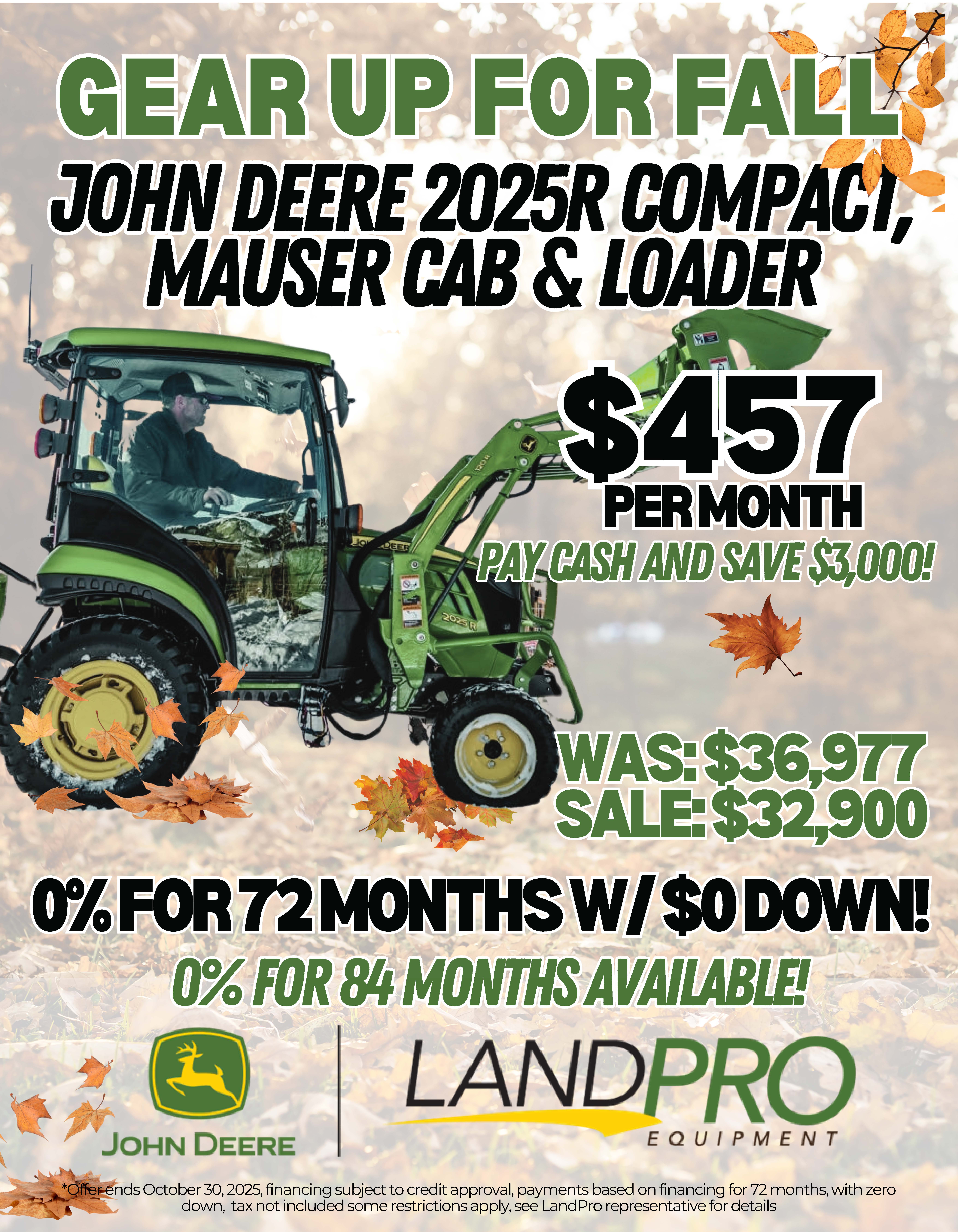 John Deere 2025R TCL Compact, Mauser Cab & Loader | 