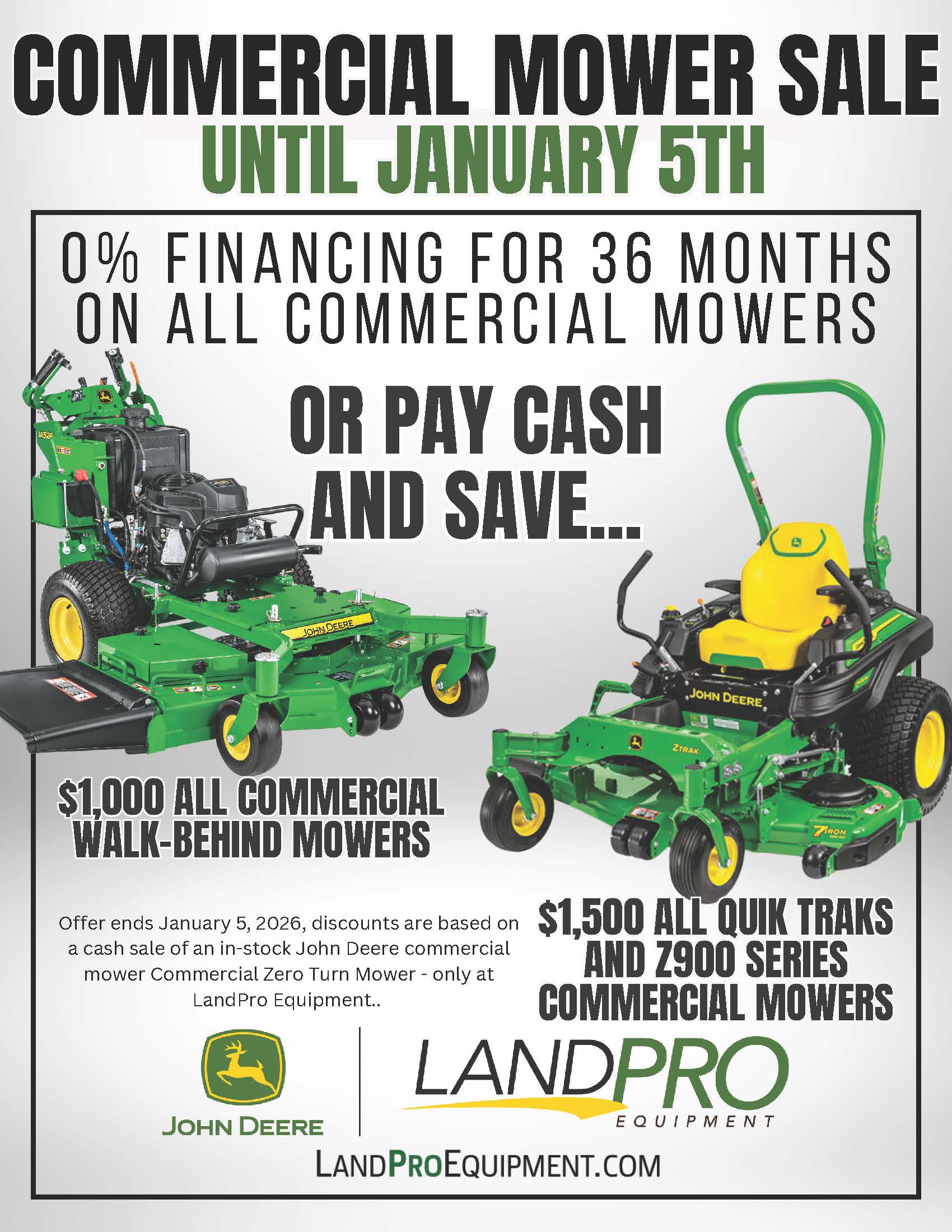 0% Financing for 36 Months On All Commercial Mowers | Or Pay Cash And Save ... 0% Financing for 36 Months On All Commercial Mowers | Or Pay Cash And Save ...