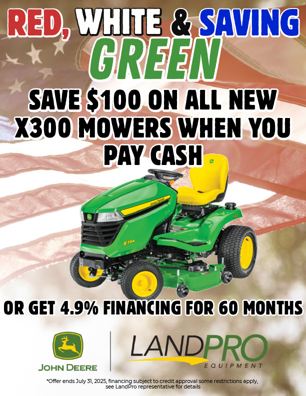 X300 SERIES MOWERS SALE | RED, WHITE & SAVING GREEN