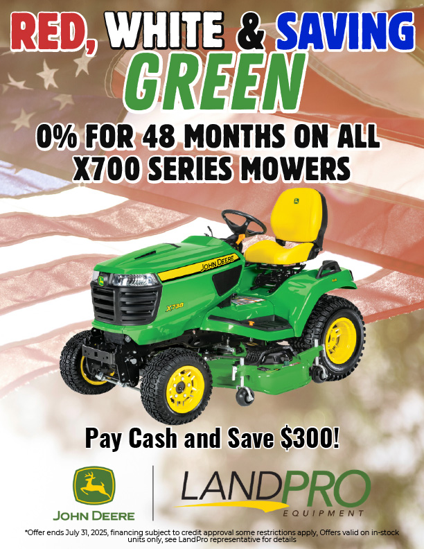 X700 SERIES MOWERS SALE | RED, WHITE & SAVING GREEN