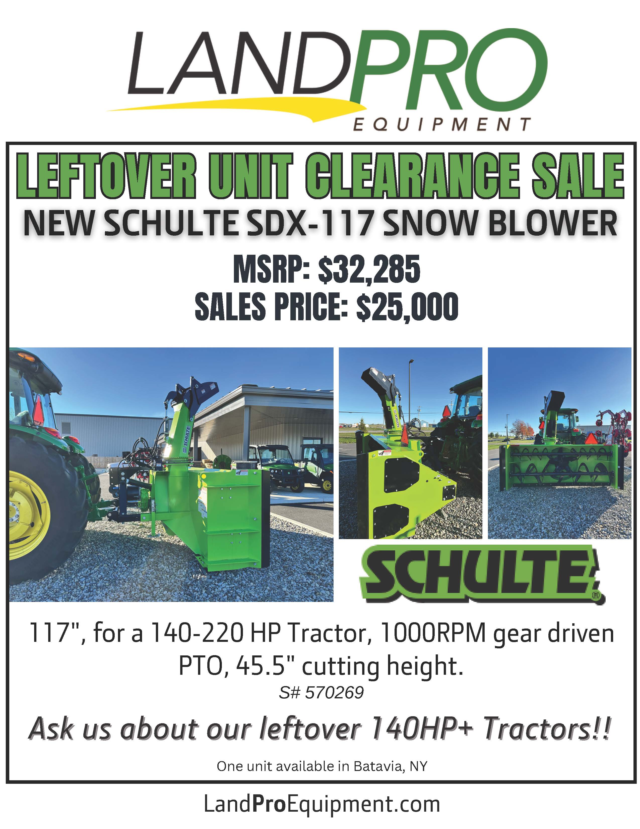 Leftover Unit Clearance Sale Schulte | New Schulte SDX-117 Snow Blower Leftover Unit Clearance Sale Schulte | New Schulte SDX-117 Snow Blower