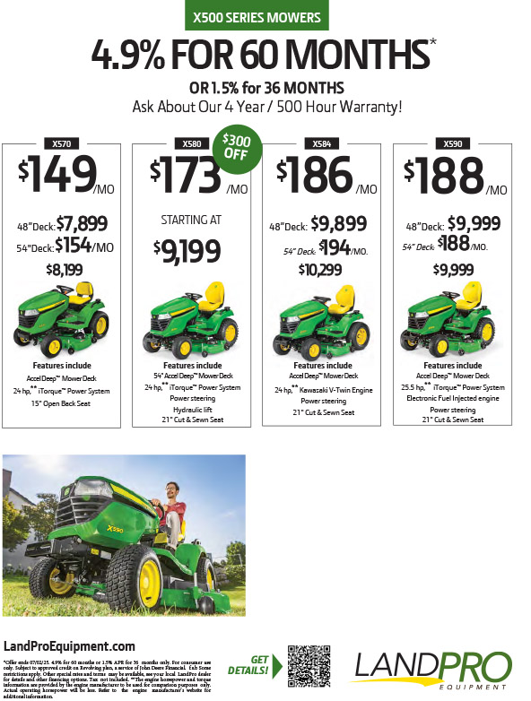 X500 SERIES MOWERS | 4.9% FOR 60 MONTHS*