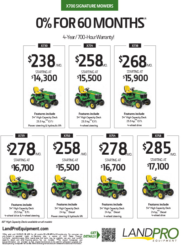 X700 SIGNATURE MOWERS | 0% for 60 MONTHS*